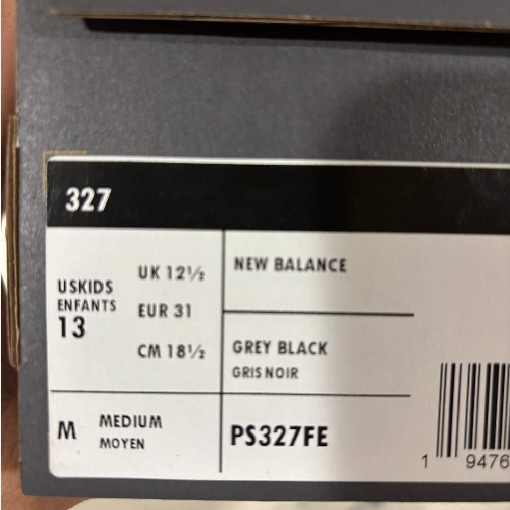 New Balance 327 White/Black Sea Salt Grey PS327FE  (PS) Size Unisex Kids NWB - Picture 12 of 16